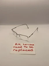 Silhouette Semi-Rimless Rectangular Metal Eyeglass Frames 52-19-140 Gunmetal