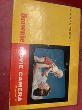 VTG KODAK Brownie 8 MM Model 2 No. 77 Movie Camera Original Box  LEATHER CASE