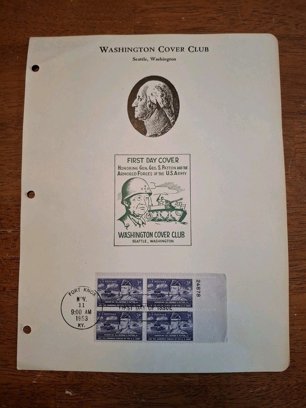 FDC 1953 SC #1026 Washington Cover Club Cachet Plateblock Fort Knox