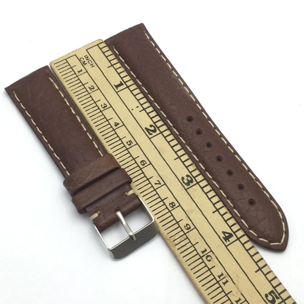 20 mm Bandco Buffalo Genuine Leather Men’s Watch Brown Band Strap ETS33RM2