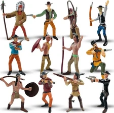 Liberty Imports 12 PCS Cowboy and Indian Figures, Mini Wild West Native... 