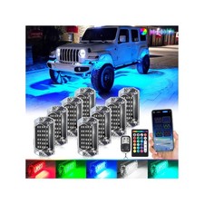 8Pods Full Angle RGB LED Rock Lights Kit for Jeep Trucks ATV UTV SXS RZR SUV ...