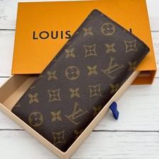 LOUIS VUITTON Monogram Portefeuille Brazza M6654 Brown Long Wallet LV Authentic