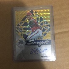 Joe Barlow 2022 Panini Mosaic #SC-JOE Scripts Gold Prizm Auto Texas Rangers