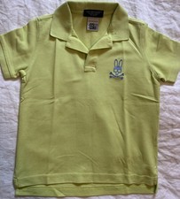 Psycho Bunny Neon Green Short Sleeve Golf Polo Cotton Kid Size S 7-8