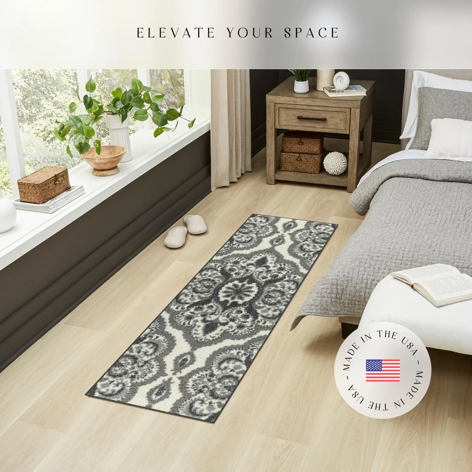Vivian Medallion Runner Rug - Made in USA - Washable, Non Slip, Indoor Carpet... - Image 2 of 4
