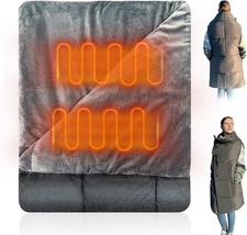 Portable USB Heated Blanket, 3 Heat Settings Wearable Heated Blanket Throw 3 ...