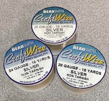 BEADSMITH Craft Wire SILVER 18 - 24-26-28 Gauge NEW