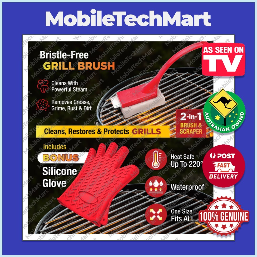 GrillGleam Brush Scrapper AS SEEN ON TV Bristle free Clean Restore