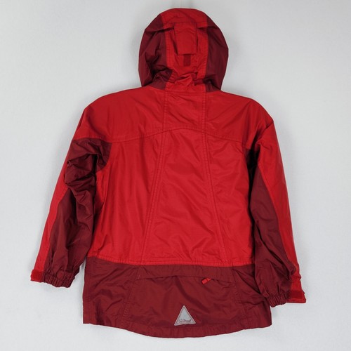 LL Bean Jacket Boys Small 8 Red Hooded Reflective Rain Windbreaker Lightweight - Picture 15 of 17