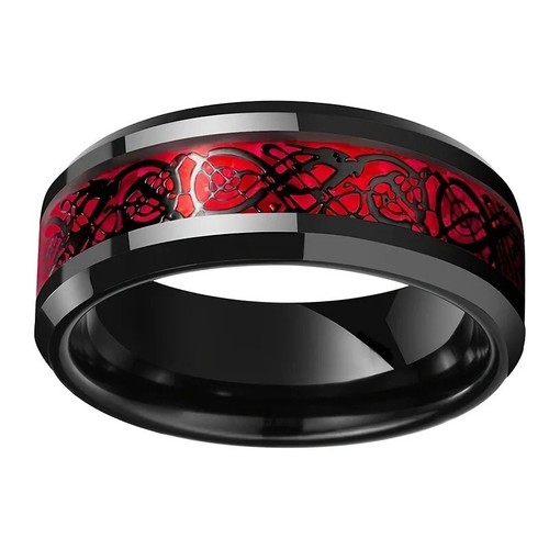 Paar Ring Schmuck Drache Mode Edelstahl Verlobung rund klassisch - Bild 6 von 8