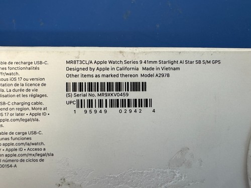 Apple Watch Series 9 MR8T3CL/A 41mm Starlight S/M - Photo 3 sur 9