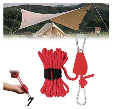 Portable Adjustable Fix Camping Rope, High Strength Fast Release Pulley Rope NEW