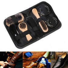 Shoe Cleaning Brushes Tools Kit Polish Boot High Heeled Leather Shine Care Case