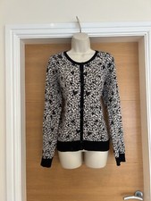 George @ Asda Ladies Black Heart Thin Lightweight Button Cardigan 12 40in Chest