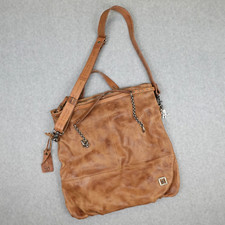 Borsa a tracolla A.S. 98 in pelle marrone borsa boho AS 98 AS98 quadrata RARA