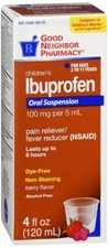 Good Neighbor Pharmacy Children's Ibuprofen 100mg Liquid Berry 4oz DYE FREE