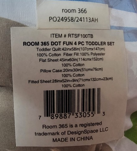Room 365 Dot/Circles 4-Piece Toddler Bedding Set (NEW) - Picture 4 of 4