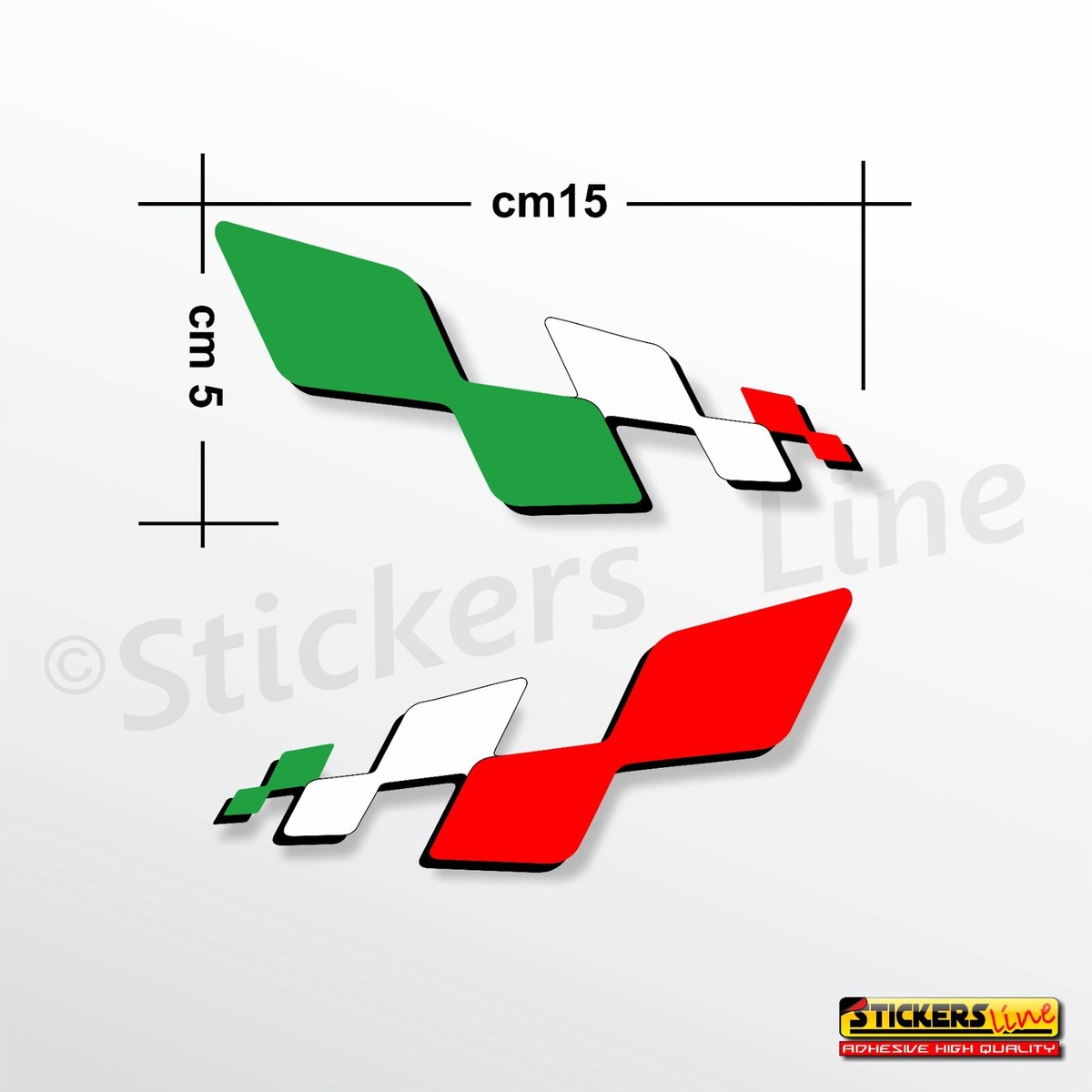 Adesivo Vespa a strisce bandiera Italiana, 72 x 3cm (3pz