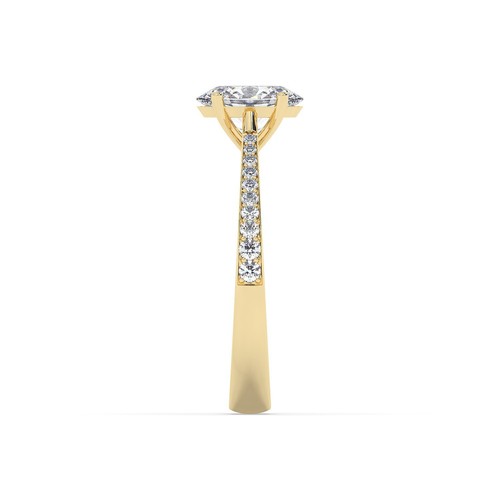 Oval Solitaire 18K Yellow Gold Engagement Ring, 0.50 ct, Natural GIA - Picture 19 of 21