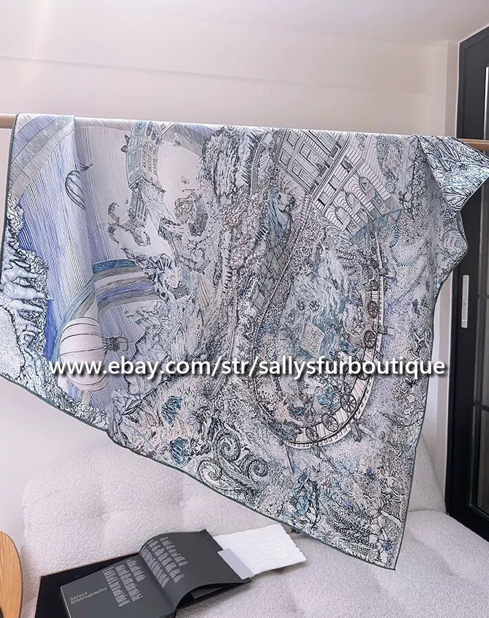 Sciarpa In Seta Twill 100% Con Stampa Rainbow House – Eleganza Quadrata 90x90 Cm - Foto 4