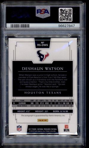 2017 National Treasures Rookie Signatures RPS /99 RC Deshaun Watson #RSDWS PSA 8 - Bild 2 von 2