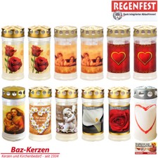 12x Memoriam 4 T Premium Grabkerzen Grablichter Öllichter Motive wählbar Aeterna