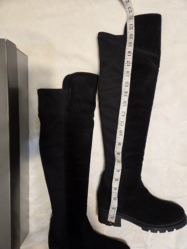 La Canadienne Serenity Black Knee Boots Suede Low Heel Tall Lug Sole Women's 5.5 - Picture 5 of 9