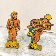 VTG WWI 2 Tin Soldiers 30s MAR MARX Lithograph Infantry Private 5, Charging 15