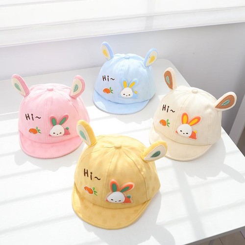 Cartoon Bear Ear Baby Baseball Cap Summer Cotton Peaked Hat for Infant Boy Girl - Picture 19 of 40
