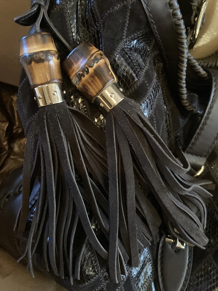 Gucci Nuevo Bolso Jackie O Borsa Hobo Marrón Cuero Exótico XL/Ver Video Foto 4 de 4