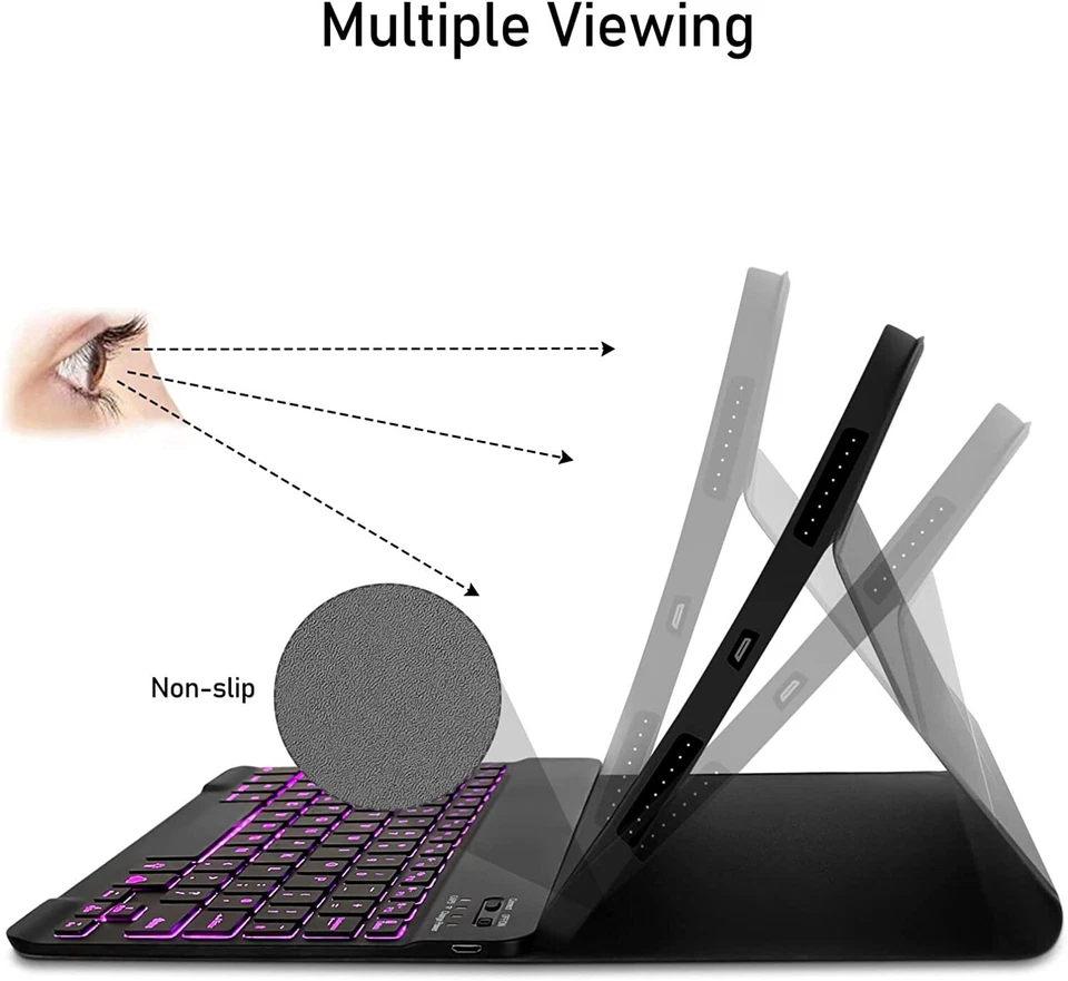 Backlit Slim Case Cover with Detachable Keyboard For iPad 10th 10.9/iPad A16 11" - image 3 of 4