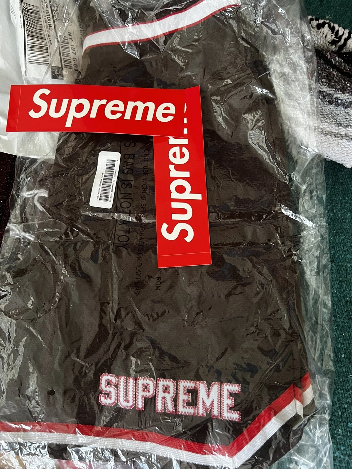 short supreme faux croc petit