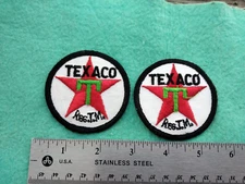 Vintage 2  Texaco Gasoline Service Dealer Uniform  Racing  Patches