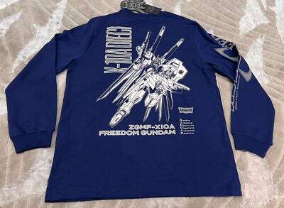 Gundam Seed X LEVI'S LONG SLEEVE T-Shirt M Blue NEW BNWT Anime | eBay