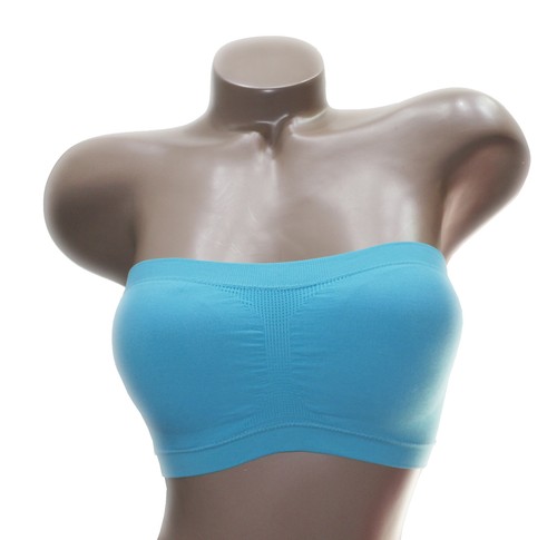 Reggiseno a fascia imbottito multicolore donna senza spalline top tette tubino spiaggia estate - Foto 15 di 38