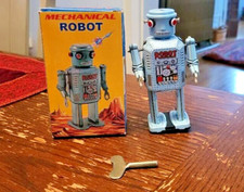 ROBOT tin WINDUP mechanical WALKING ROBOT NEW IN THE BOX