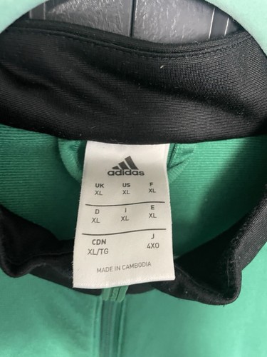 Adidas Team Track Suit Athletic Green Colorblock Full Zip Jacket Top XL - Picture 4 of 13