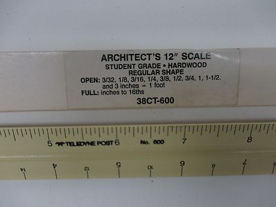 12'' ARCHITECTS-ENGINEER HARDWOOD SCALE 4 PCS TELEDYNE POST 38CT-600 (LL2454)