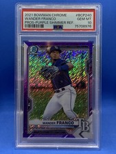 2021 Bowman Chrome WANDER FRANCO PSA 10 Prospect Purple Shimmer Refractor
