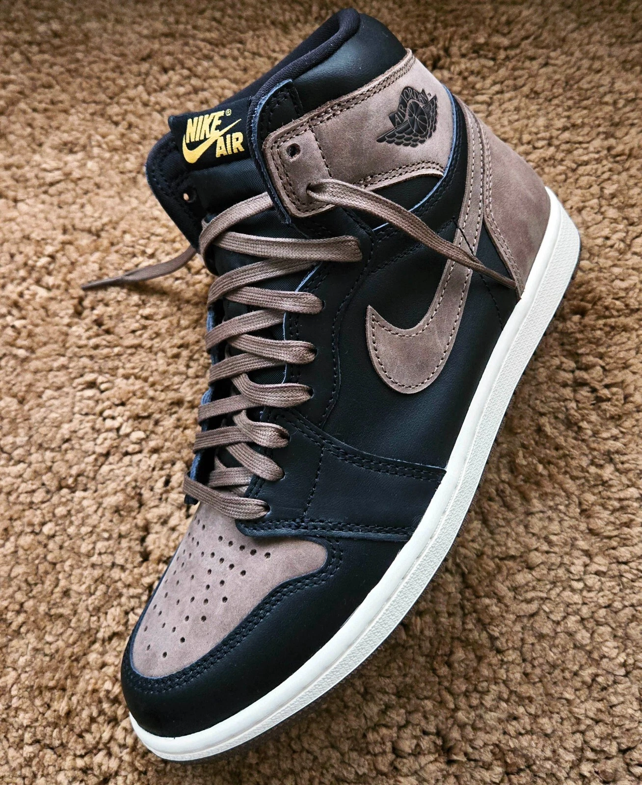 Lacci piatti in cera marrone mocha premium per Air AJ Jordan 1 Palomino Mocha Travis