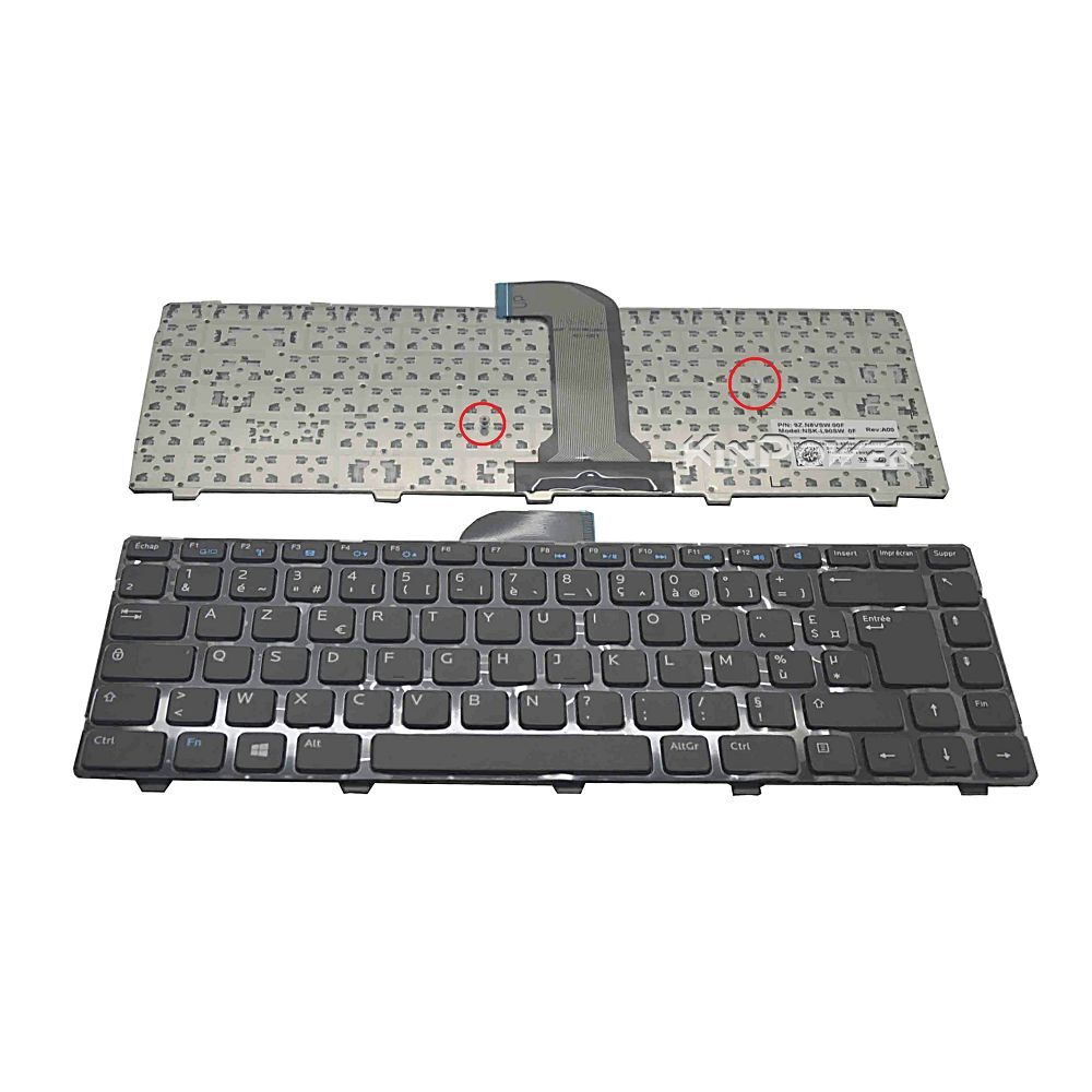 Clavier AZERTY français touche noire pour ordinateur DELL Vostro 2421