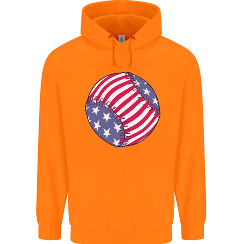 Baseball USA Stars and Stripes American Flag Childrens Kids Hoodie - Picture 29 of 88
