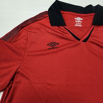 XLARGE×UMBRO SOCCER JERSEY Umbro Shirt Mens XLarge Premier Soccer Jersey Collared Red