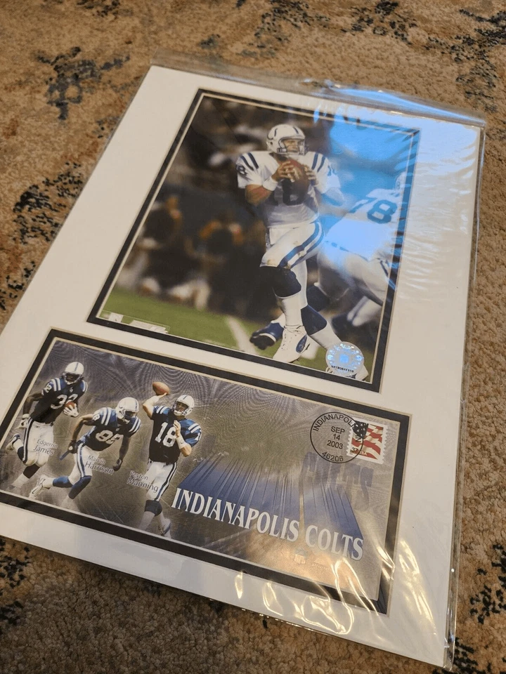 Lot Of 4 Peyton and Eli Manning USPS First Day Cover Postage Stamp Large Matted - Изображение 2 из 3