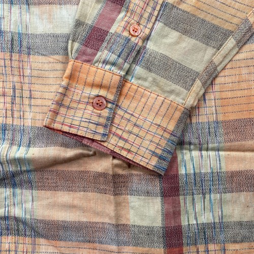 Vintage Ron Chereskin Classic Fit Plaid Button Up Shirt Men's Size L Peach Brown - Picture 5 of 17