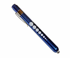 Professional Medical Diagnostic Penlights With Pupil Gauge Blue w/Batteries