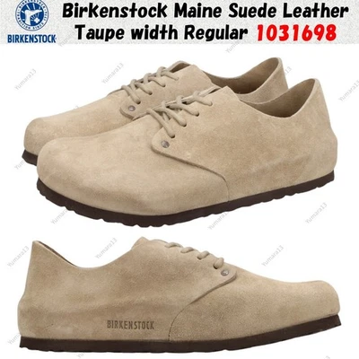 Birkenstock Maine cuir daim taupe largeur régulière 1031698 taille unisexe - Photo 1/4