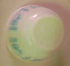 Vintage Pyrex White/Turquoise Amish Butterprint Mixing Bowl  1 1/2  Quart #401