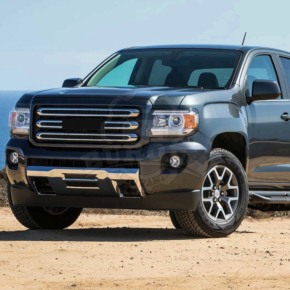 Глянцевая черная хромированная верхняя решетка переднего бампера в сборе для GMC Canyon 2015-2020 годов выпуска - Изображение 2 из 4